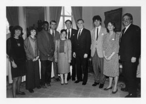 First Literacy Mayor Raymond Flynn in 1988 with BALF supporters
